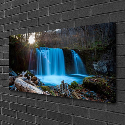 Cuadro en lienzo canvas Sol salto de agua naturaleza