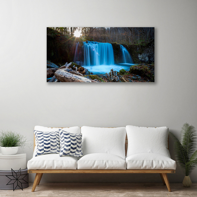 Cuadro en lienzo canvas Sol salto de agua naturaleza