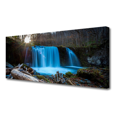 Cuadro en lienzo canvas Sol salto de agua naturaleza