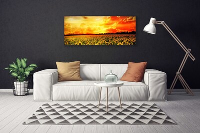 Cuadro en lienzo canvas Prado girasoles flores