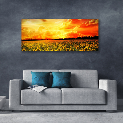 Cuadro en lienzo canvas Prado girasoles flores