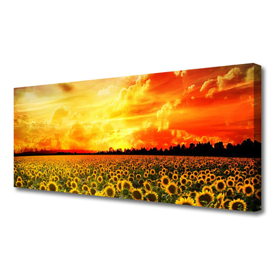 Cuadro en lienzo canvas Prado girasoles flores