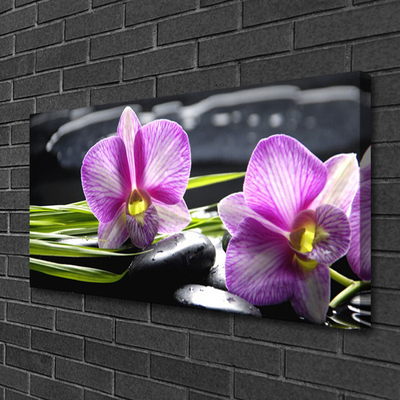 Cuadro en lienzo canvas Orquídea piedras zen spa
