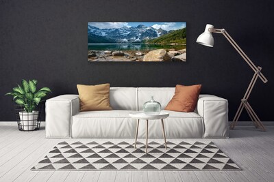 Cuadro en lienzo canvas Monte bosque lago tatras