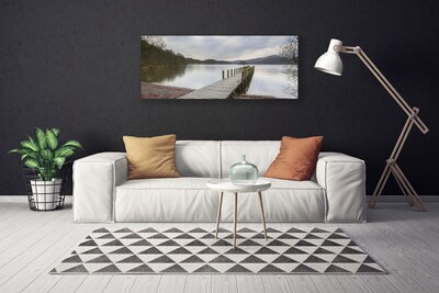 Cuadro en lienzo canvas Lago arquitectura puente