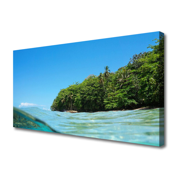Cuadro en lienzo canvas Mar árbol paisaje