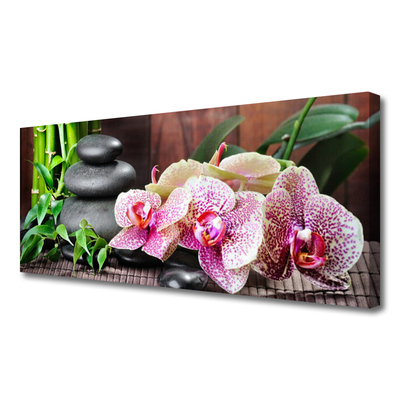 Cuadro en lienzo canvas Bambú orquídea spa