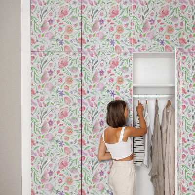 Vinilo adhesivo para mueble Flora en tonos pastel