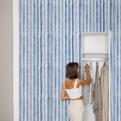 Papel pintado para mueble Rayas azules