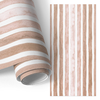 Papel para forrar mueble con diseño de rayas en tono beige