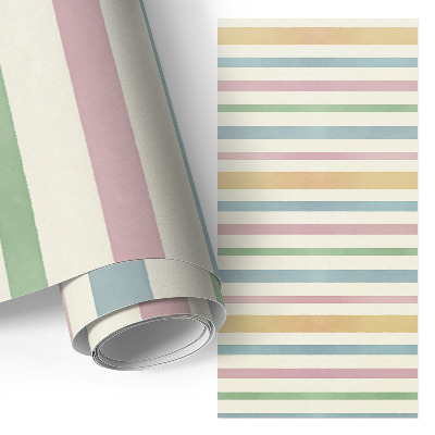 Vinilo para mueble con diseño de rayas en tonos pastel
