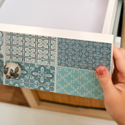 Papel adhesivo para mueble Azulejos turquesa