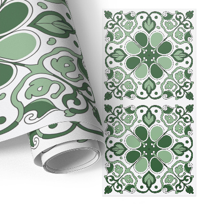 Papel para forrar mueble con un diseño de azulejos verdes