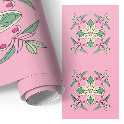 Papel pintado para mueble con estampado de azulejos en tonos pastel