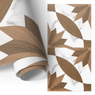 Pegatina para mueble con acabado que imita madera y mármol