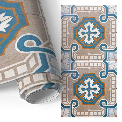 Vinilo adhesivo para mueble con estampado de azulejos antiguos