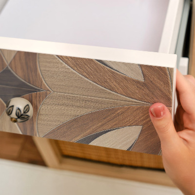 Vinilo para mueble Flores de madera