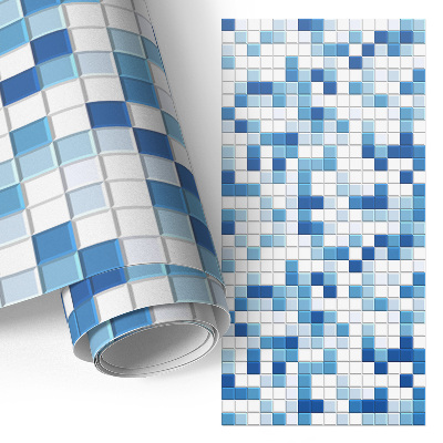 Vinilo para mueble Mosaico azul