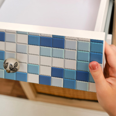 Vinilo para mueble Mosaico azul