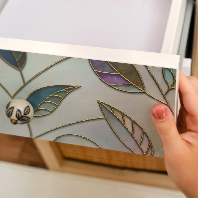 Vinilo para mueble Hojas de vidrieras