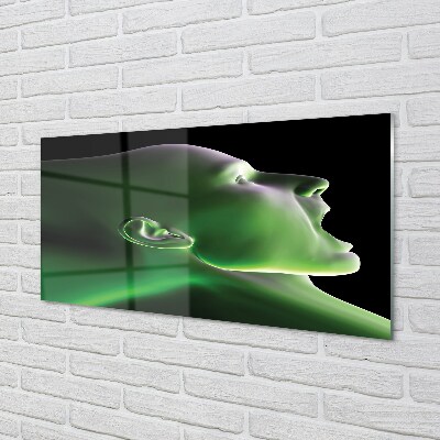 Cuadro de cristal La luz verde la cabeza del hombre