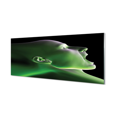 Cuadro de cristal La luz verde la cabeza del hombre