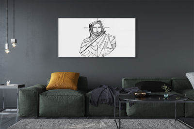 Cuadro de cristal Jesús dibujo