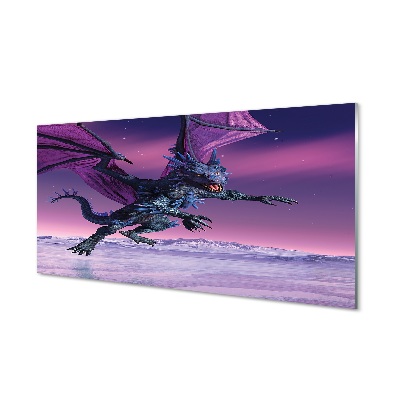 Cuadro de cristal Cielo colorido del dragón