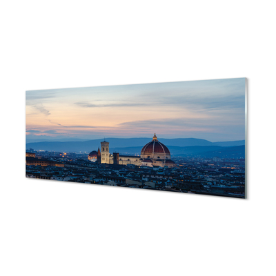 Cuadro de cristal Catedral italia panorama de la noche