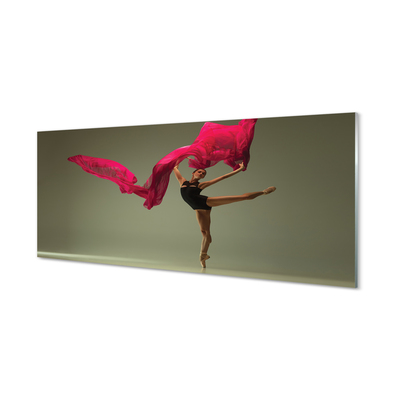 Cuadro de cristal Bailarina material de color rosa