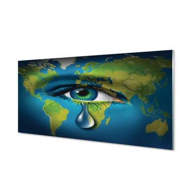 Cuadro de cristal Mapa de lágrima del ojo