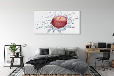 Cuadro de cristal Manzana roja en agua