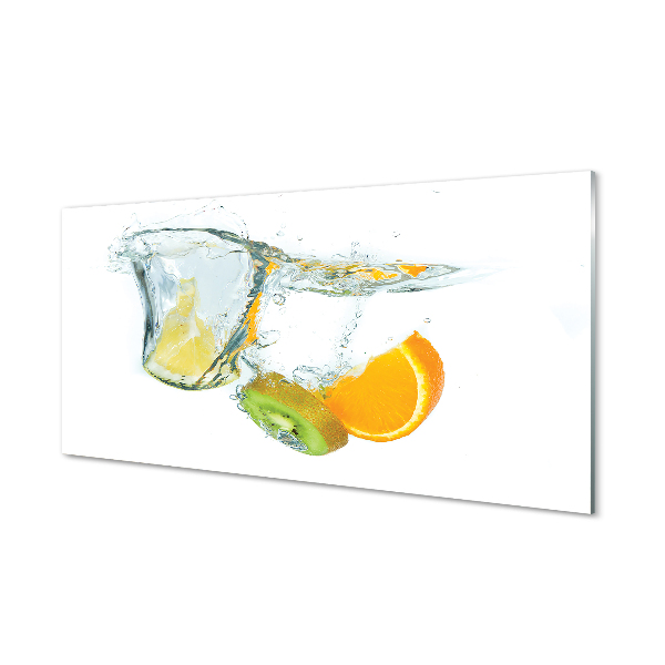 Cuadro de cristal Kiwi naranja agua