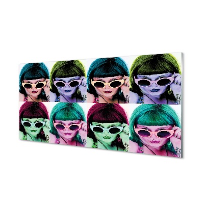 Cuadro de cristal Femeninos gafas de color de pelo