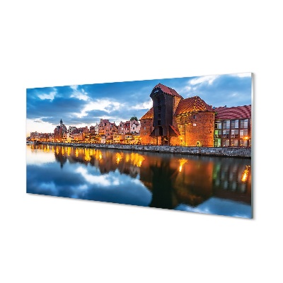 Cuadro de cristal Edificios río gdansk