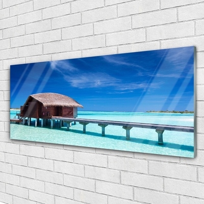 Cuadro de vidrio Mar playa casa arquitectura