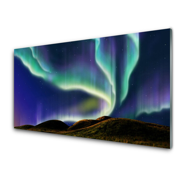 Cuadro de vidrio Aurora boreal paisaje