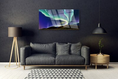 Cuadro de vidrio Aurora boreal paisaje