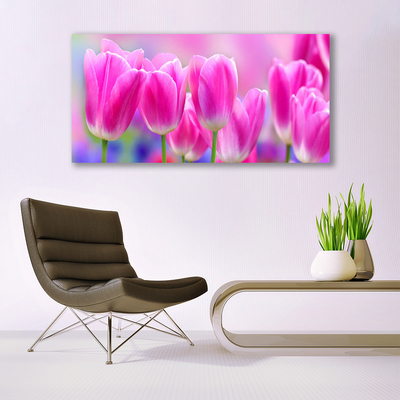 Cuadro de vidrio Tulipanes para la pared