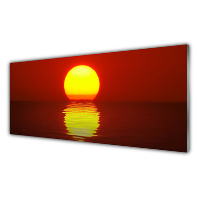 Cuadro de vidrio Puesta del sol paisaje