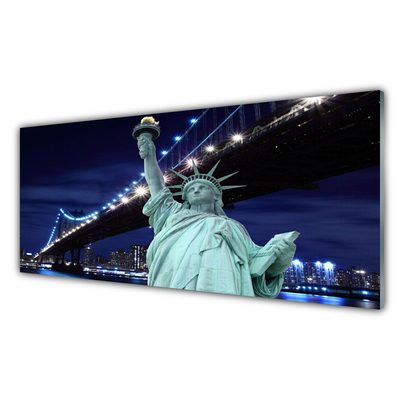 Cuadro de vidrio Puente estatua de libertad