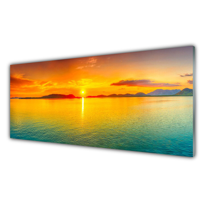 Cuadro de vidrio Mar sol paisaje