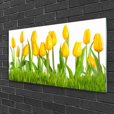 Cuadro de vidrio Tulipanes para la pared