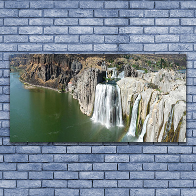 Cuadro de vidrio Salto del agua lago paisaje