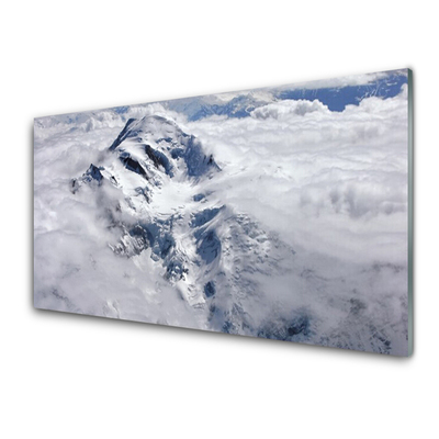 Cuadro de vidrio Monte niebla paisaje