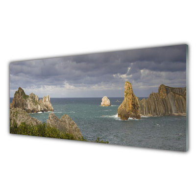 Cuadro de vidrio Mar rocas paisaje