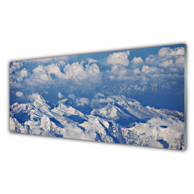 Cuadro de vidrio Monte nubes paisaje