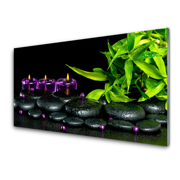 Cuadro de vidrio Velas spa precioso