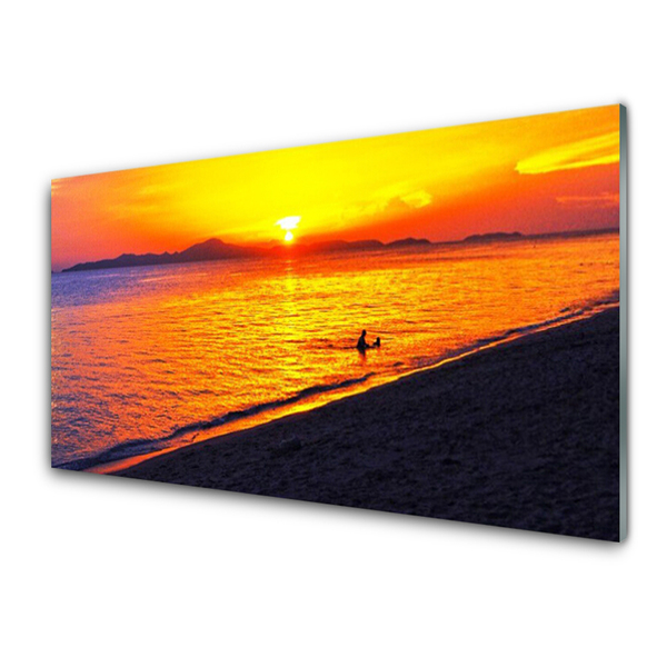 Cuadro de vidrio Mar sol playa paisaje