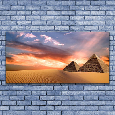 Cuadro de vidrio Desierto pirámides para la pared